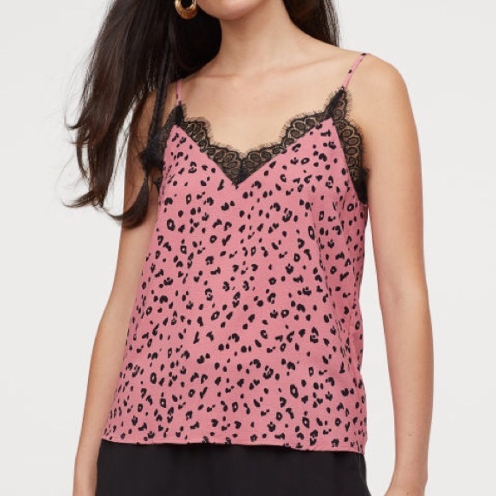 NWOT H&M Pink Leopard Cami Top 🐆